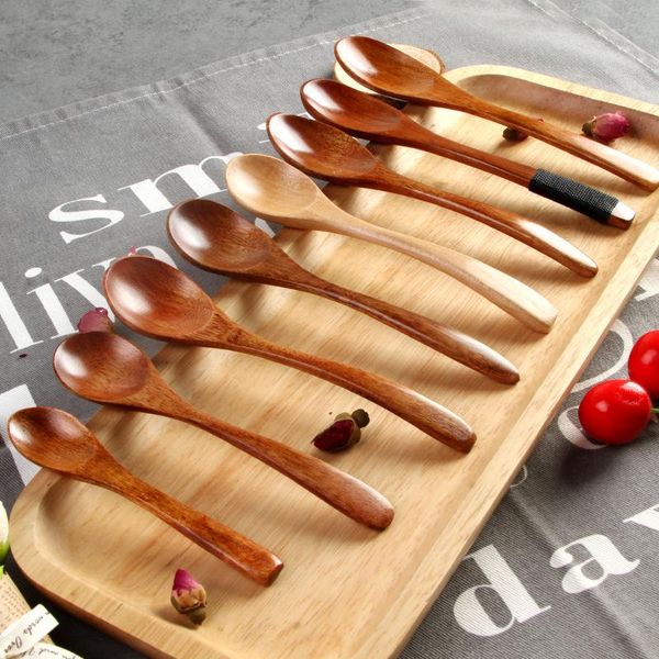 

dinnerware sets 30 sizes eco-friendly nature wood spoon modern cute kitchen soup for desert coffee jam honey kid spoons rice