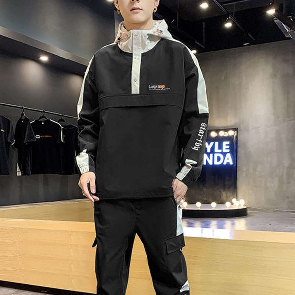 

sweater men's casual tracksuits coat loose fashion sportswear hooded pullover autumn top, Gray