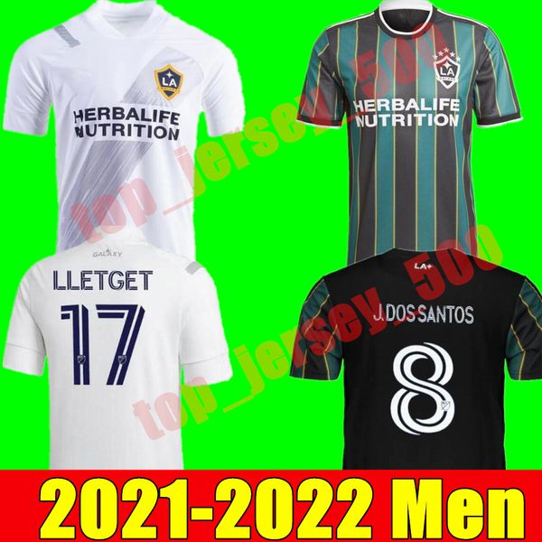 

mls 2021 2022 los angeles la galaxy home away soccer jerseys chicharito j.dos santos kljestan 21 22 men football shirts, Black
