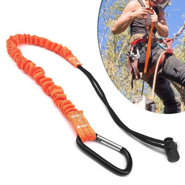 

cords, slings and webbing retractable safety rope elastic climbing lanyard with carabiner 90kg bearing1