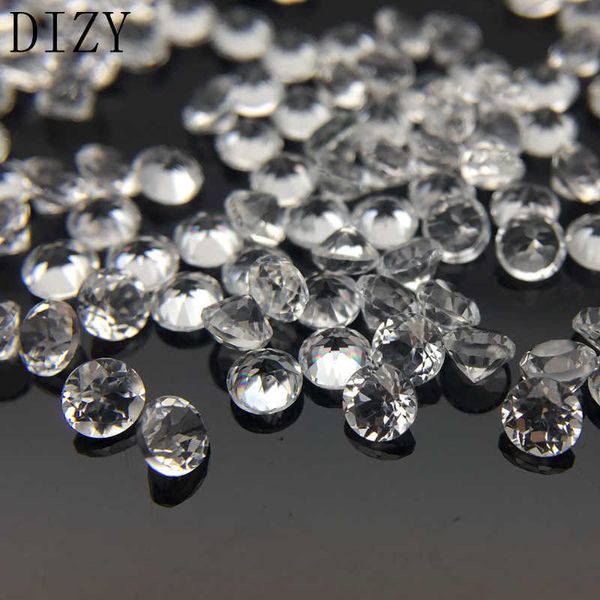 Dizy Beyaz Topaz Yuvarlak Elmas Kesim 1.75mm Doğal Gevşek Taş Yan Taşlar için 925 Gümüş Ve Altın DIY Takı Tasarım Yapımı H1015