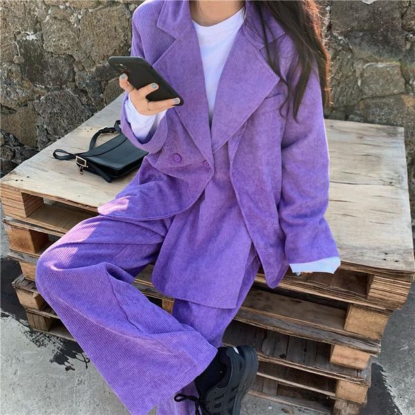 

women's two piece pants autumn and winter office high-end suit western-style fashion business temperament goddess fan two-piece, White