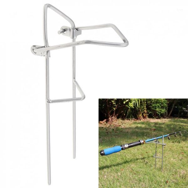 

metal fishing rod ground inserted stand bracket simple pole holder boat rods