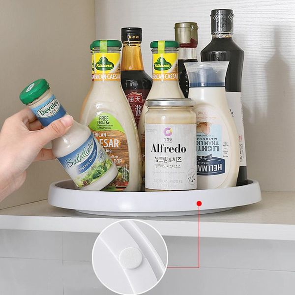 

kitchen storage & organization 2 tier rotating organizer condiment rack round shelf tray spice pantry cabinet turntable