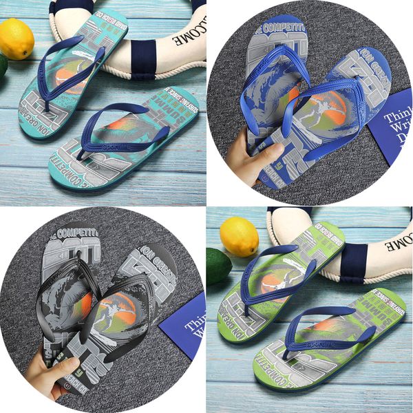 2021 Chinelos de Verão Moda Masculina Flops Drifting de duas cores Flip-Flops Home Banheiro Non-Slip Letra Cool Impresso Slipper