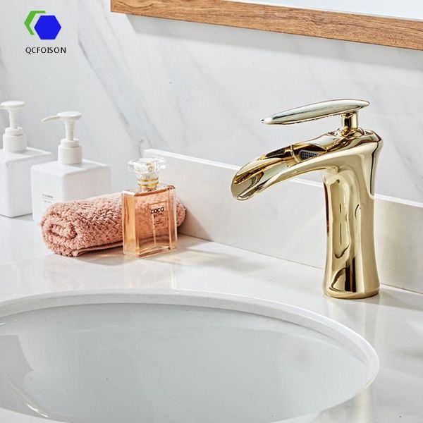 

black bathroom basin faucet brushed gold single lever mixer sink faucets luxury white wrench waterfall tap