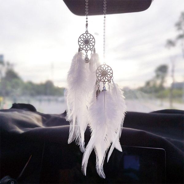 

mini dream catcher car pendant wind chimes feather decoration home decor & wall hanging adornment handmade dreamcatcher gift interior decora