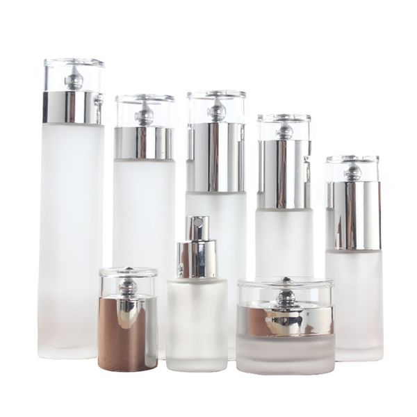 

factory water of 20-120ml cosmetic a cream drop bottle set glass packaging