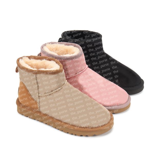 

stylish snow boots for women genuine leather booties sold with box full prints letters, Black