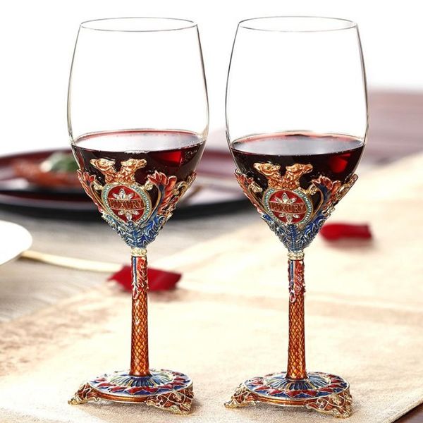 

wine glasses advanced light luxury art 350-1000ml enamel goblet decanter wedding valentine's day gift red whiskey bottle set