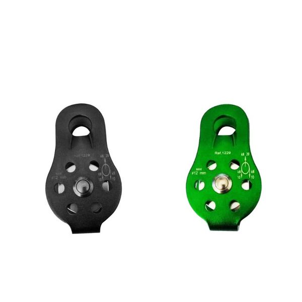 

cords, slings and webbing aluminum side swing pulley 20kn/4500lbs fixed rope rock climbing rigging arborist safety gear