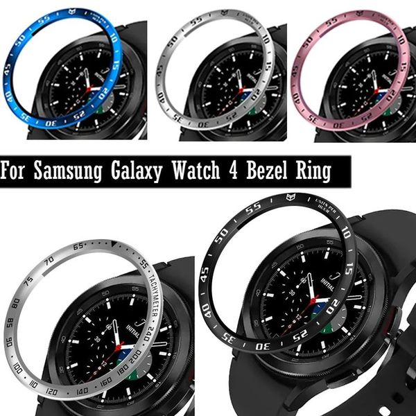 

watch bands bezel ring styling stainless steel cover for samsung galaxy 4 classic 46mm case protection metal speed adhesive shell, Black;brown