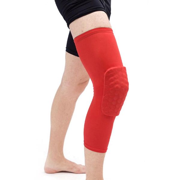 

breathable outdoor sports knee pads for cycling running football honeycomb brace leg sleeve calf support elbow &, Black;gray