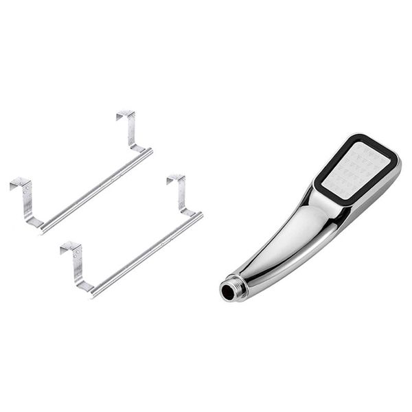 

towel racks 2 pcs stainless steel over door rack, bar holders with high-pressure shower head rain bathroom showerhead
