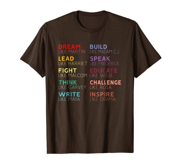 

inspirational black history leaders t-shirt, White;black