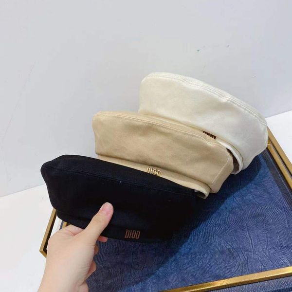 

family ~ correct version 21 early new twill pure cotton simple fashion beret casual female painter hat, Blue;gray