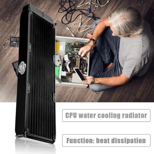 

mm 11 tubes chip radiator g1/4 thread thermal conducting fluid cpu heat sink water cooling cooler aluminum black fans & coolings