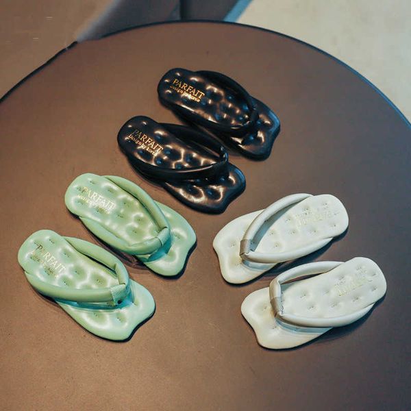 

arrivals children summer sandals slippers for kids fashion outdoor beach slides flip flops big girls boys shoes green 210713, Black;grey