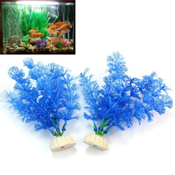

decorations 2pcs plastic artificial aquatic plants grass underwater fish tank landscape decor aquarium decoration