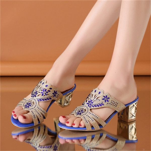 

sandals thick with and slippers fashion rhinestone hollow female sa b4k9, Black