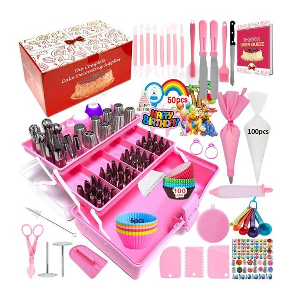 

359pcs cake dessert decorating tip supplies kit with storage box decoration tools baking accessories & pastry