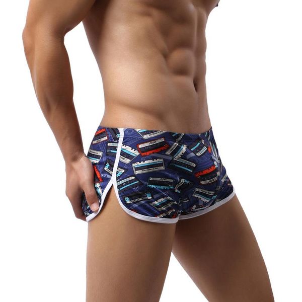 

underpants men's underwear boxers man panties loose arrow pants printed breathable pouch male boxershorts cueca masculina, Black;white