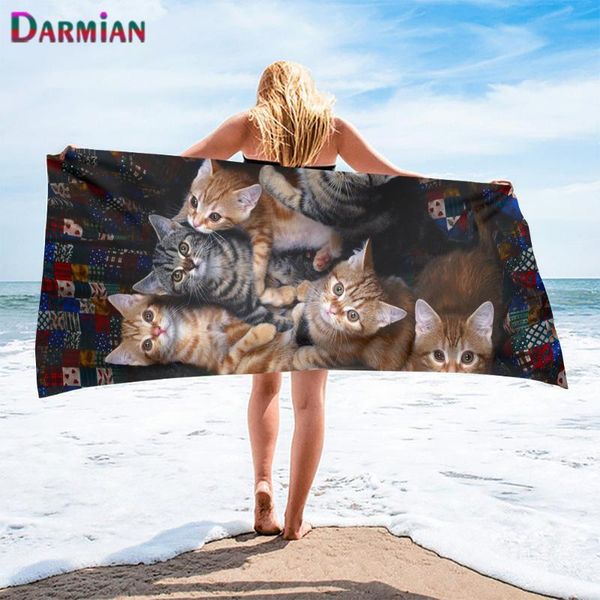 

beach/bath/shower towels animal kawaii cat print home bathroom function face soft yoga blankets for kids towel
