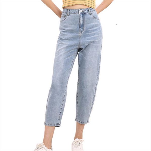 

large size high waist fatty women jeans sister stretch pants casual loose catty harem l 8xl, Blue