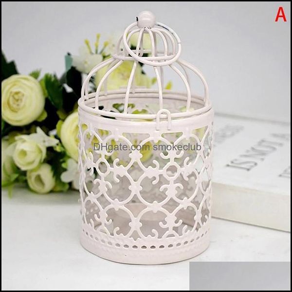 Déce Casa Jardim Candle Candle Centerpieces Centerpieces Decorativo Ferro Castiçal Lanterna Decoração Artesanato Golden Hollow Metal Padrão