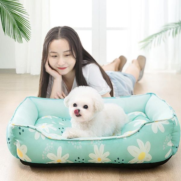 

pet kennel cat bed cooling summer pad mat for small medium dogs cats teddy sofa breathable couch puppy cushion supplies kennels & pens
