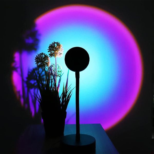 

night lights usb rainbow sunset led light sun projection desk lamp bedroom bar coffee store live broadcast decoration atmosphere