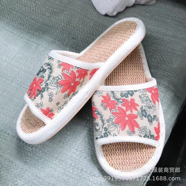 

luxury slippers flax summer flax four seasons men slippers japane women, Black