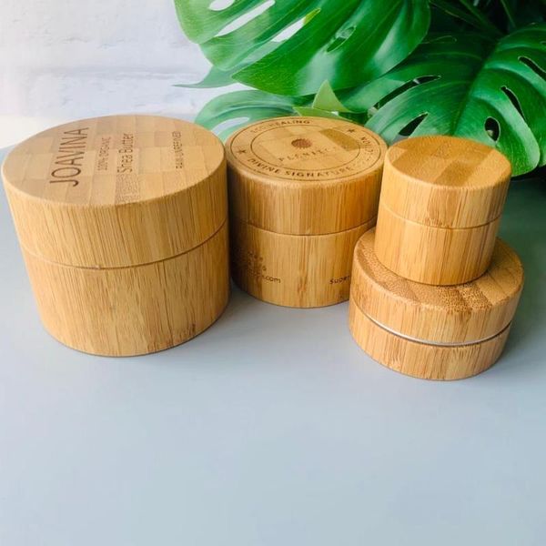 

storage bottles & jars 10g 30g 100pcs/lot bamboo aluminum containers environmental protection glass jar sample