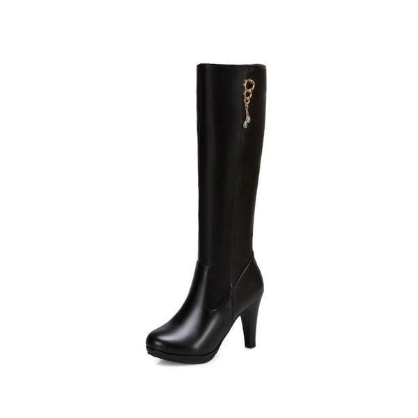 

boots plus size simple thigh high knee over the women ladies boots shoes woman winter, Black