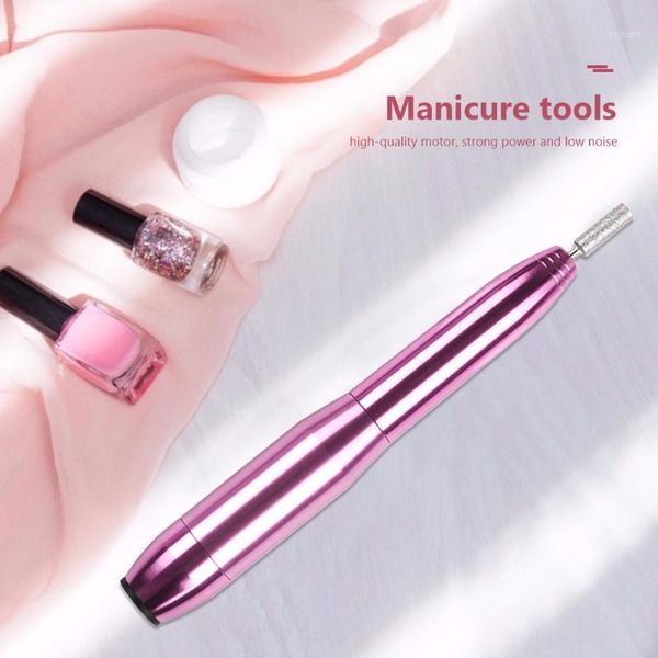 

electric nail sander pedicure manicure kit portable file art drill polisher pen machine set equipment1, Silver