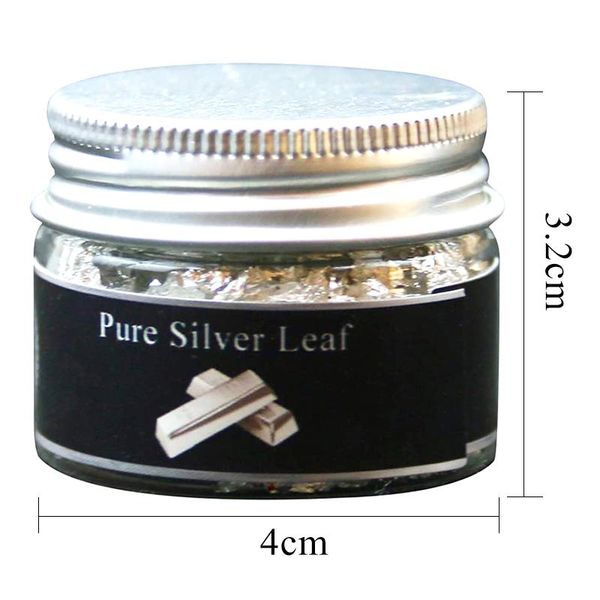 

edible silver leaf flakes for cake decoration chocolate wine serum arts grade fragments foil 0.1g/bottle other and crafts