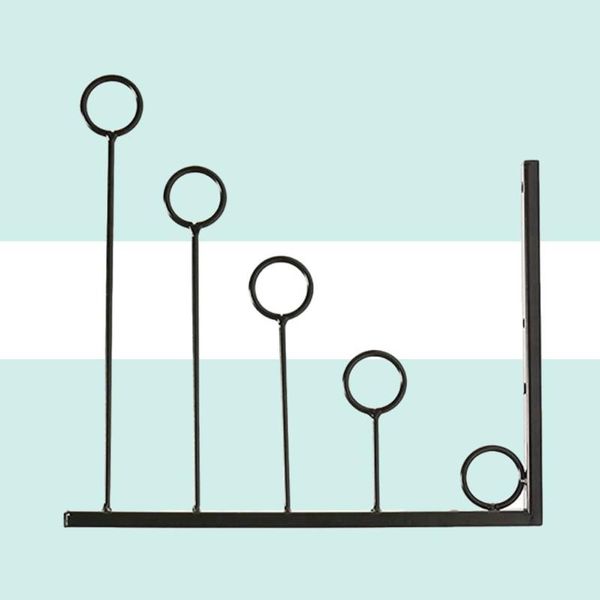 

hooks & rails iron clothes display rack coat robe 5 ring holder wall hanger mount hook show shelf