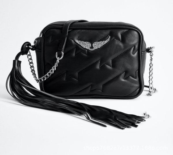 

waist bags women rhinestone messenger bag leather black shoulder with tassels