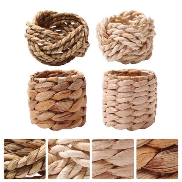 

napkin rings 4pcs dining table decorations woven holders