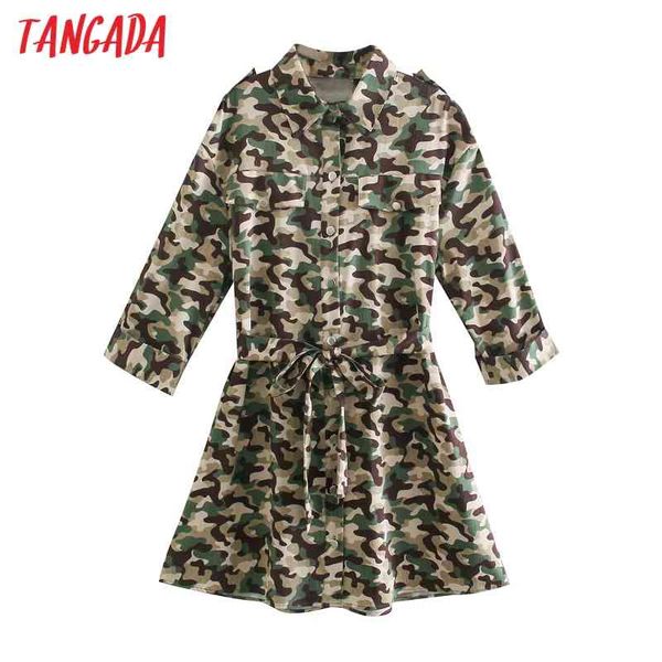 

fashion women camouflage print loose shirt with slash long sleeve high street ladies mini dress 5z89 210416, Black;gray