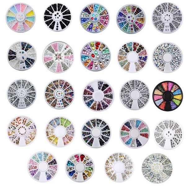 

nail rhinestone gold silver mixed colorful crystal studs beads 3d t4mb1, Silver;gold