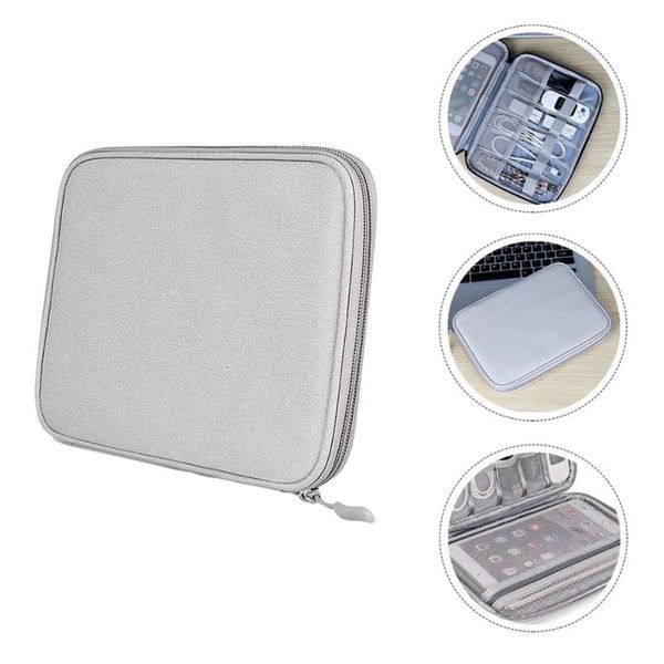 

storage bags 1pc simple portable mobile bag data cables pouch travel grey
