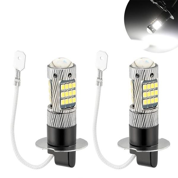 

car headlights 2 pcs h1 h3 super bright h4 h7 9005 front rear fog lights bulbs 42smd led white head lamp canbus no error auto driving
