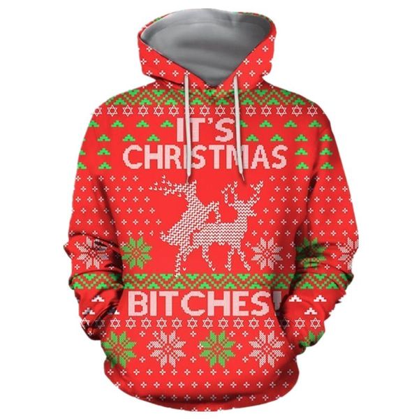 

men's hoodies & sweatshirts christmas clothing 3d all over printed sweatshirt winter casual zipper hoodie, Black
