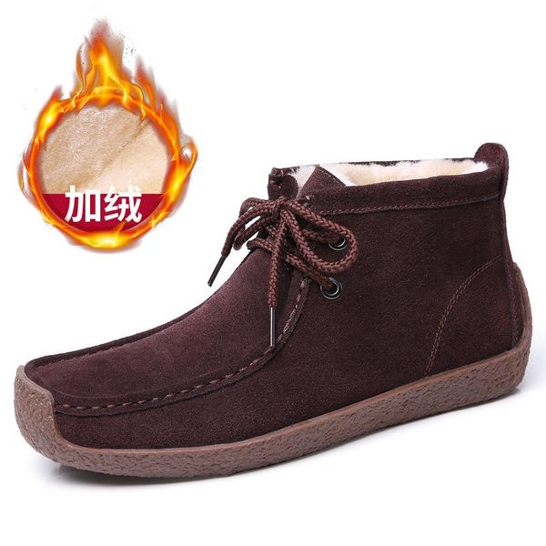 

dress shoes short boots winter warm cotton medium snow high large, Black