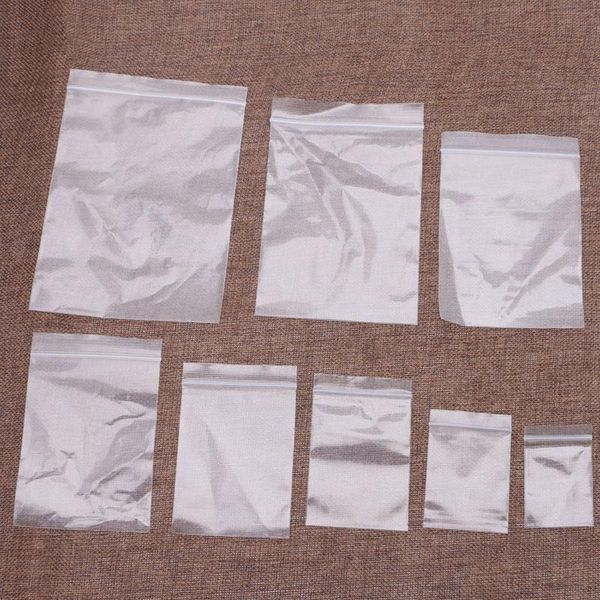 

storage bags 100x clear grip self press seal resealable plastic jewelry 8 sizes
