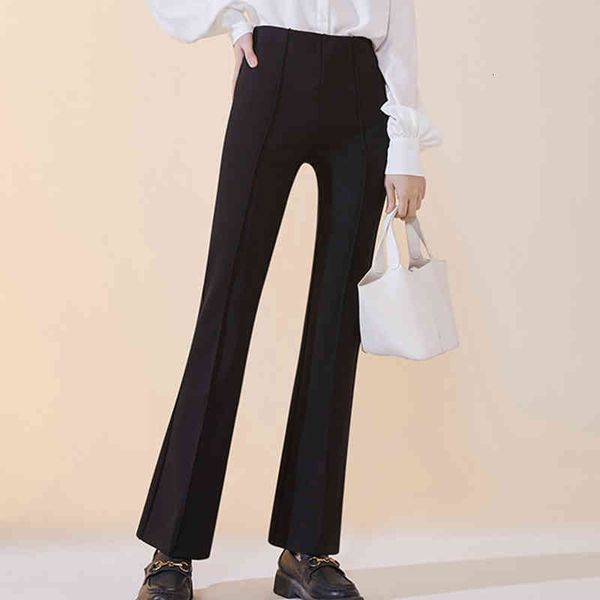 

women's pants & capris calÃ§as femininas casuais de cintura alta com zÃ­per, nova calÃ§a solta corte, para escritÃ³rio, outono zhyg, Black;white