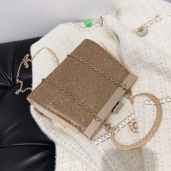 

desig high-end bright diamond handbags 2021 fashion chain cross-body portable square bag banquet frame width: 20cm shoulder bags
