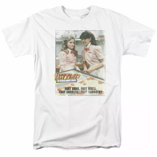 

fast times at ridgemont high fast carrots t shirt mens licensed movie tee white, White;black