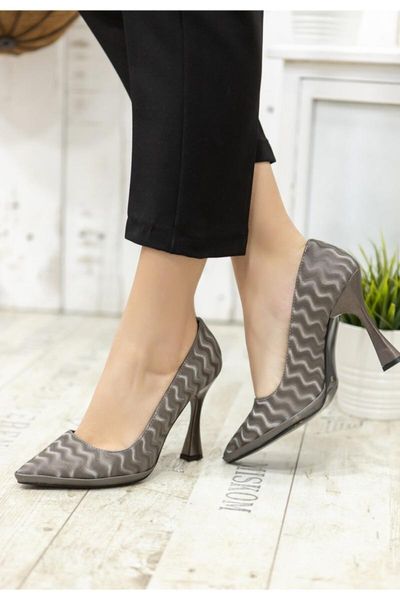 

lite smoked suede high-heeled shoes dress, Black